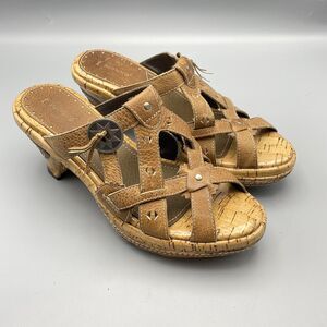 Sonora Sandals Slides Western Leather Womens‎ Size 8 Concho Embellished Mules